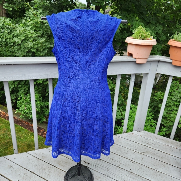 Liz Claiborne Lacey Fully Lined Midi Short Sleeve Dress ALine Silhouette - Picture 4 of 9